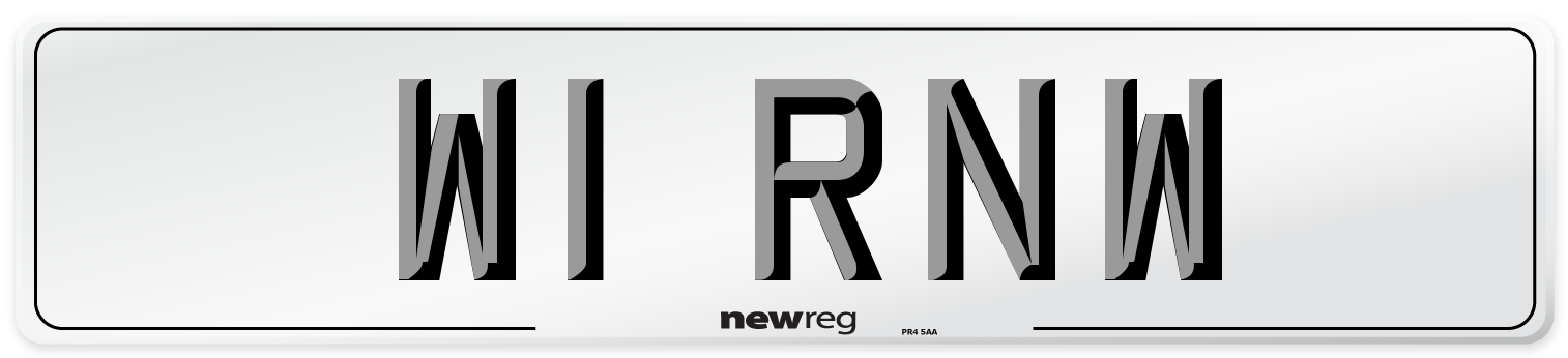 W1 RNW Number Plate from New Reg
